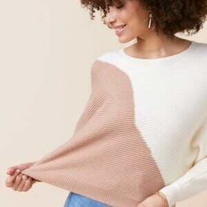 Tess Ribbed Color Block Dolman Sweater-ORIGINALLY 50
